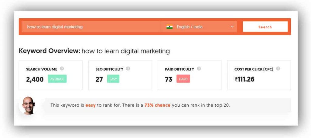 Ubersuggest-showing-SEO-difficulty
