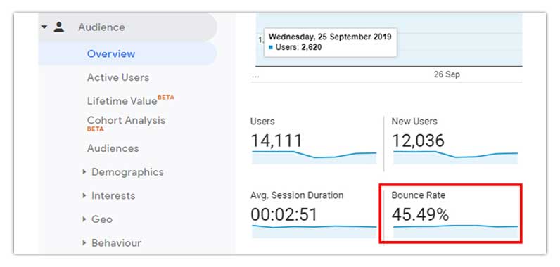 Bounce Rate on Google Analytics