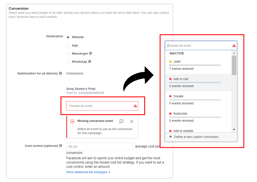 Facebook-conversion-event